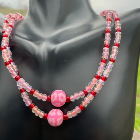 Pink valentine’s day jewelry set - Picture 2 of 4